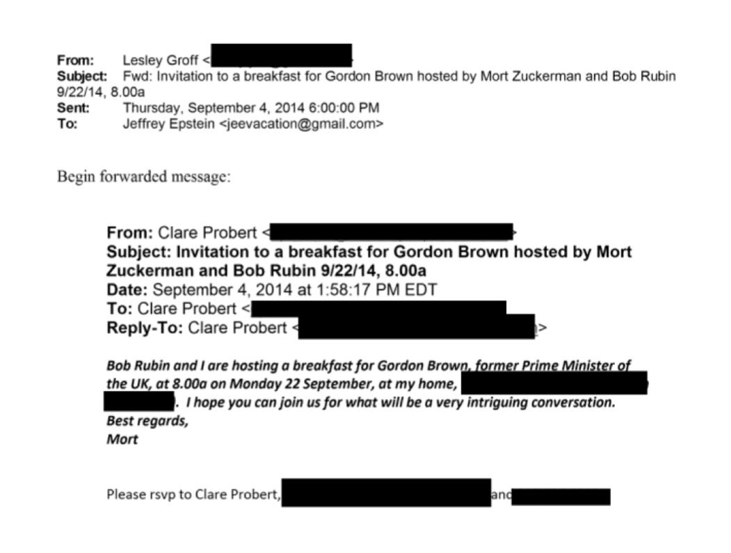 insiderlauren's tweet image. ‼️Don’t be fooled by Gordon Brown speaking out about the arrest of Prince Andrew (Andrew Mountbatten-Windsor).

Let’s not forget — our former PM dined with Jeffrey Epstein after he was a convicted sex offender.

Different faces. Same elite circle.

DRAIN. THE. SWAMP.