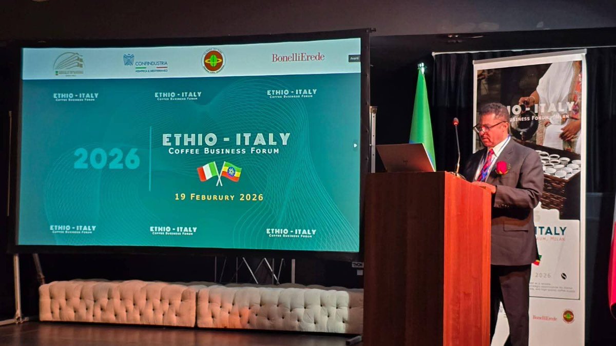 ETEmbassyROM's tweet photo. Today in Milan, the Ethio–Italy Coffee Business Forum launched a practical push to connect Italy’s coffee market directly with Ethiopian exporters and producers. https://t.co/vVyjf50vcW