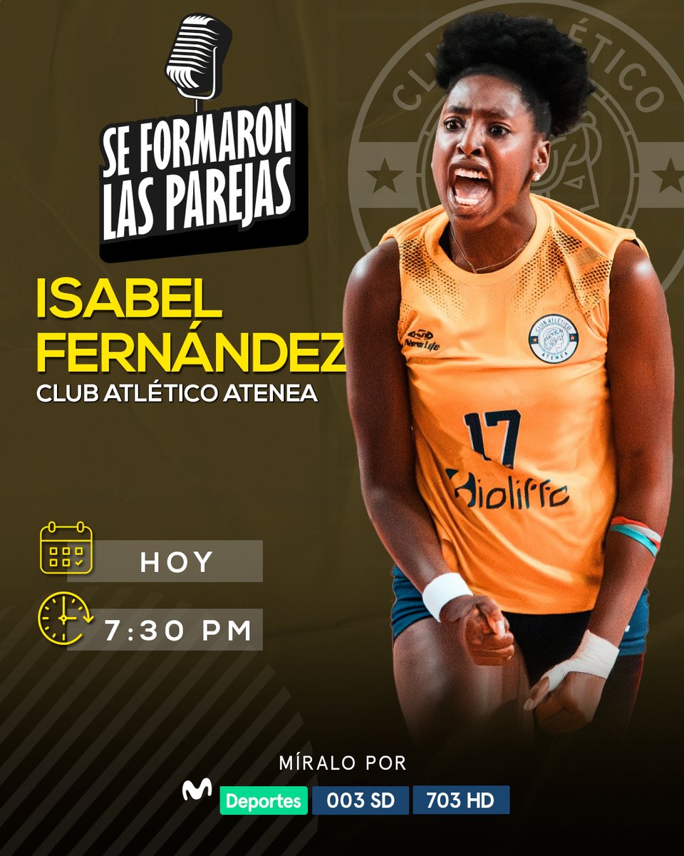 MovistarDeporPe's tweet photo. ¡𝐔𝐧𝐚 𝐢𝐧𝐯𝐢𝐭𝐚𝐝𝐚 𝐝𝐞 𝐥𝐮𝐣𝐨! 🔝🤩

Isabel Fernández, voleibolista de Club Atlético Atenea, estará esta noche junto a Gino Bonatti desde las 7:30 p. m., en una charla que promete dejar grandes momentos y anécdotas imperdibles. 🎙️👋🏐

🖥 𝑀𝑖́𝑟𝑎𝑙𝑜 𝑝𝑜𝑟 𝑒𝑙 003 𝑦 703 𝐻𝐷 𝑑𝑒 𝑀𝑜𝑣𝑖𝑠𝑡𝑎𝑟 𝑇𝑉 𝑦 𝑝𝑜𝑟 𝑀𝑜𝑣𝑖𝑠𝑡𝑎𝑟 𝑇𝑉 𝐴𝑝𝑝