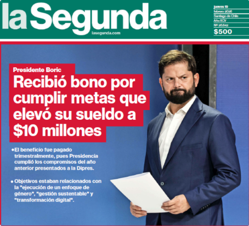 Giorgio Jackson se auto donaba su sueldo.  Boric se auto entrega un bono.  Este es el zurderío.
