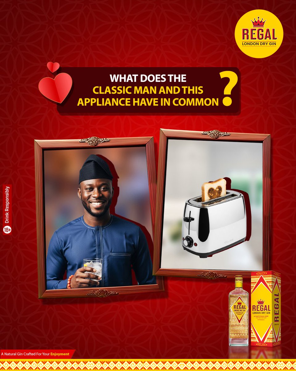 RegalDryGin's tweet photo. Both bring on the heat when toasting; one toasts multiple targets at once...allegedly. Which one’s which? 

#RegalClassic #EnjoyYourself #JaiyeOriE #enjoylove https://t.co/uO62ZSSWh8