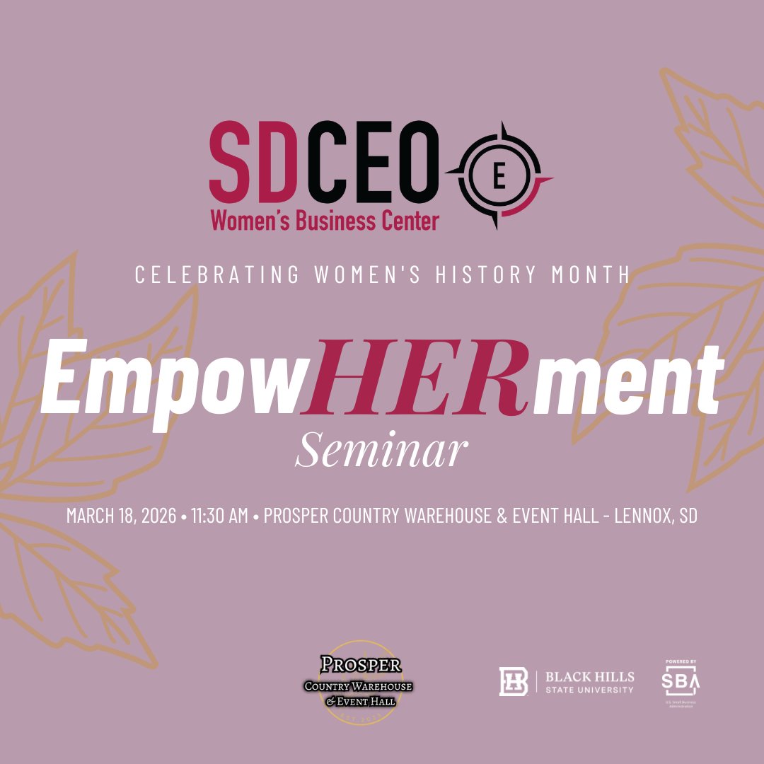 We’re looking for volunteers for the 5th Annual EmpowHERment Seminar on March 18 in Lennox!

It’s a great way to connect, serve, and be in the room where momentum is built.

Interested? Contact the SD CEO team at 605-631-9106 or Sadie.Swier@bhsu.edu