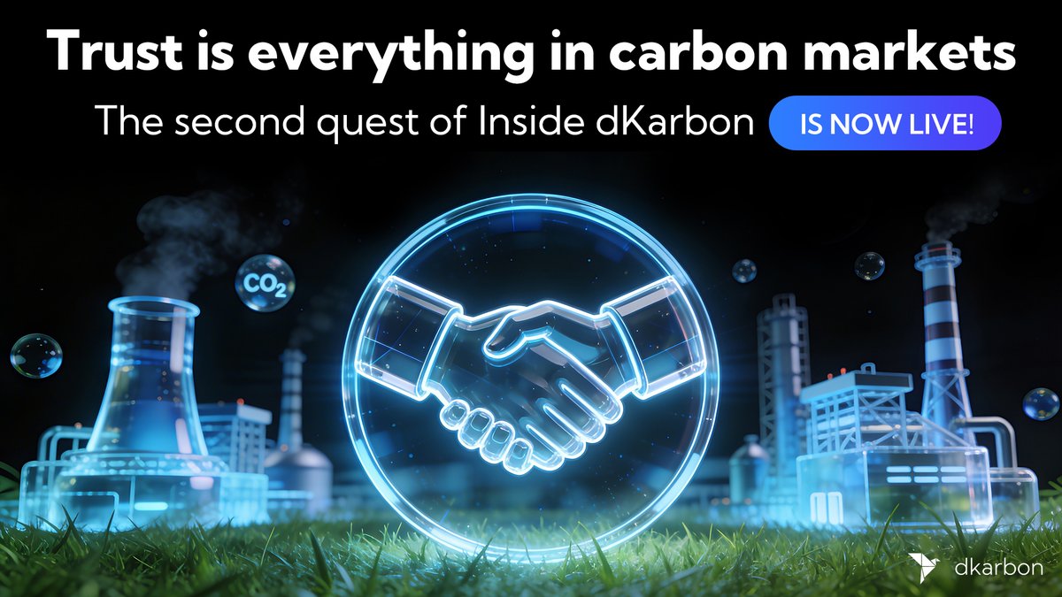 Trust is everything in carbon markets. The second quest of Inside dKarbon · The Early Phase is now LIVE on <a href="/GalxeQuest/">Galxe Quest</a> 🌍

👇
app.galxe.com/quest/Dkarbon/…

💰$30 reward pool + 400 XP  - Gasless

Carbon markets don’t fail because of demand, they fail because of lack of verification,