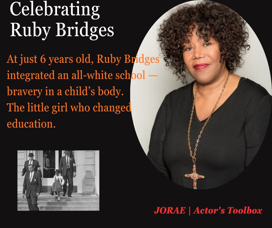 OCYoungActors's tweet photo. At just 6 years old, Ruby Bridges integrated  all-white school — bravery in a child’s body.
The little girl who changed education. 

#BlackHistoryMonth #BlackExcellence #BlackInventors  #BlackwomenInHistory https://t.co/e0368nMxyN