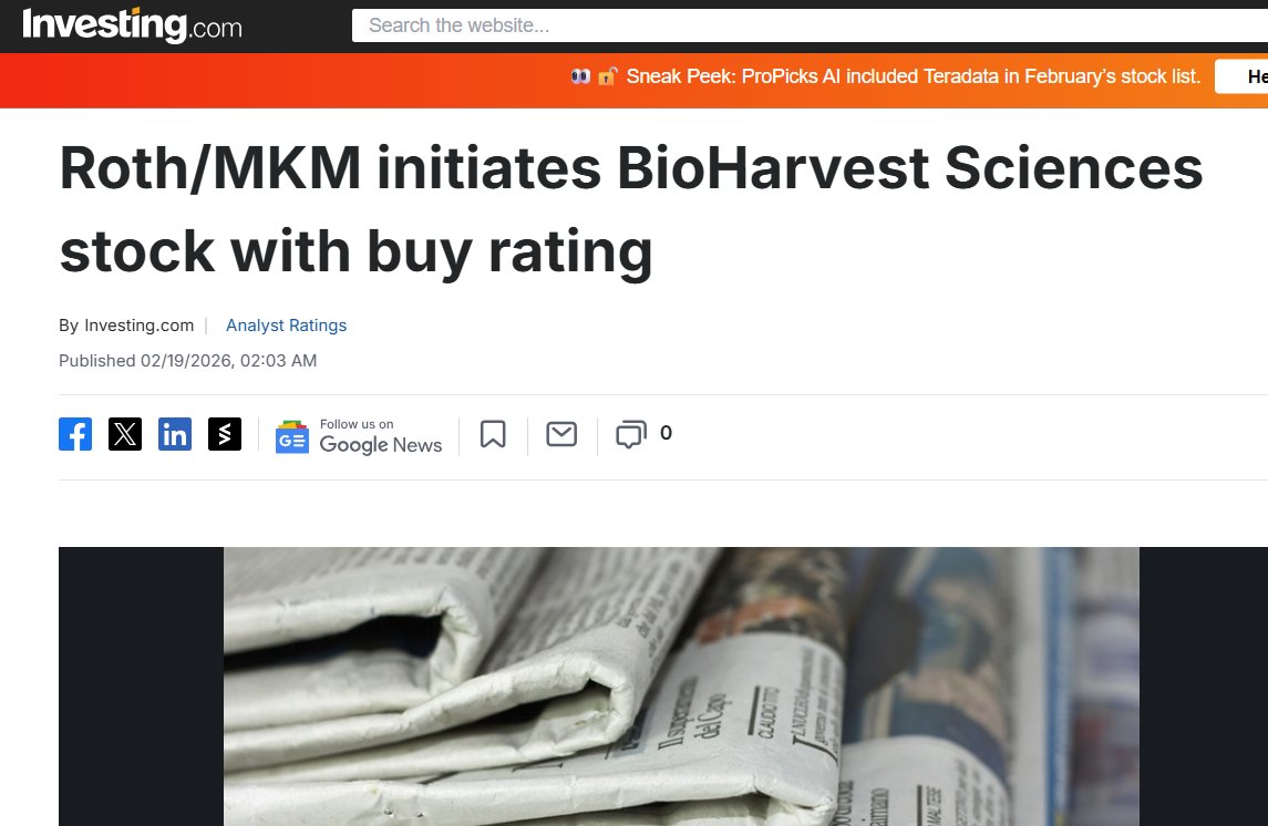 BioHarvest Sciences Inc. tweet media