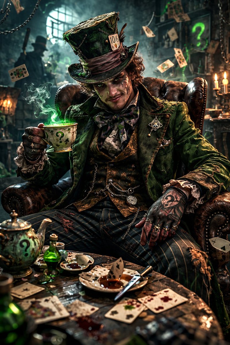 I asked chat gpt to create an image of joseph quinn if he played mad hatter in the  batman movies please <a href="/mattreevesLA/">Matt Reeves</a> for the next batman :)