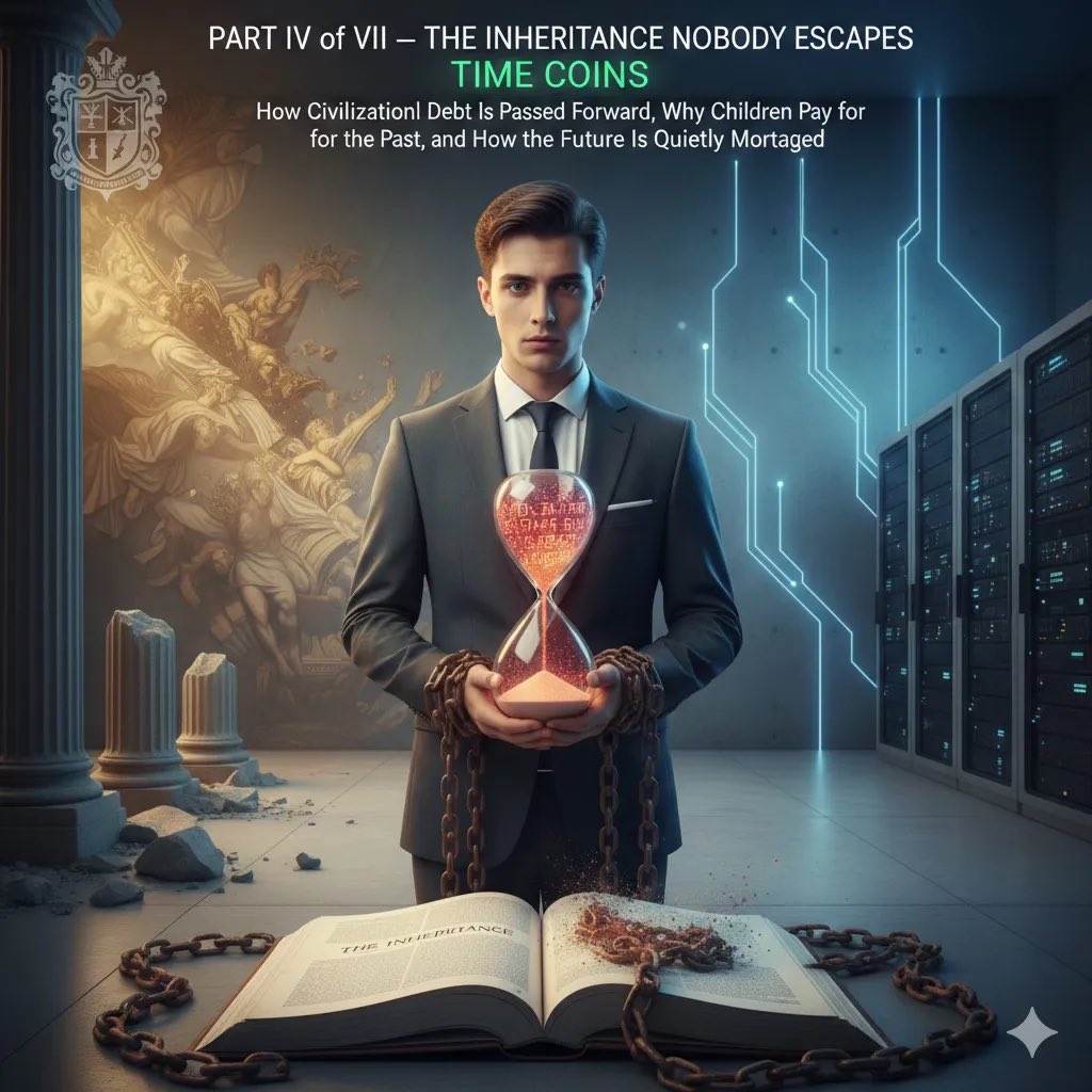 ximasati's tweet image. Empires don’t collapse.
They transfer the bill.
Usually to the young.
Part IV: The Inheritance Nobody Escapes.

👉bit.ly/46ikoV8

#CivilizationalDebt #GenerationalImpact #SystemicCollapse #FutureOfHumanity #Sovereignty