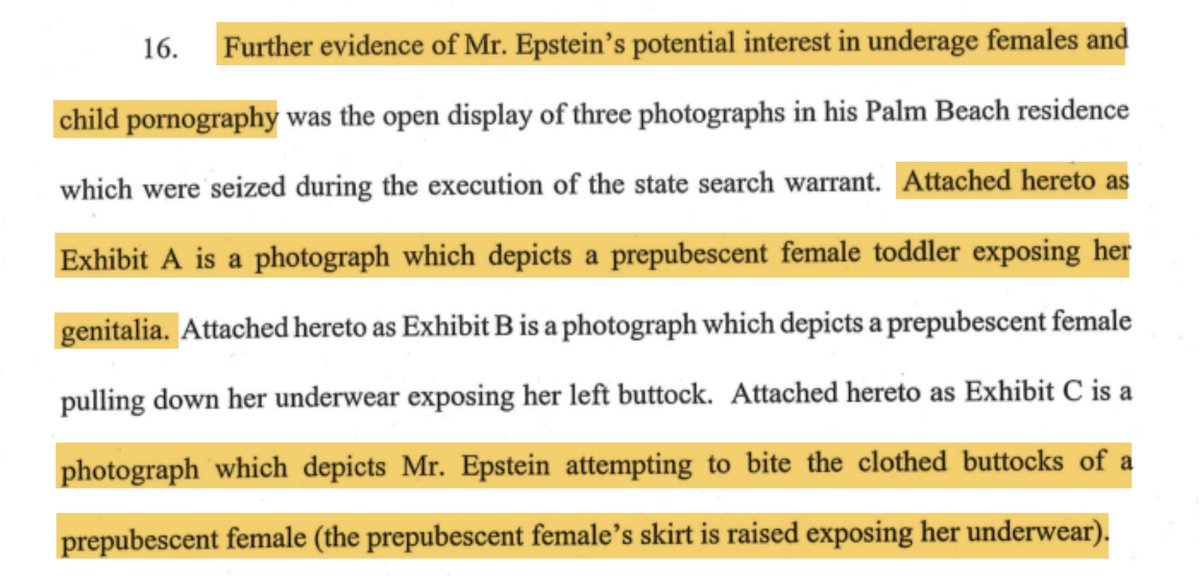 This is from a sworn affidavit of an FBI agent who investigated Epstein: