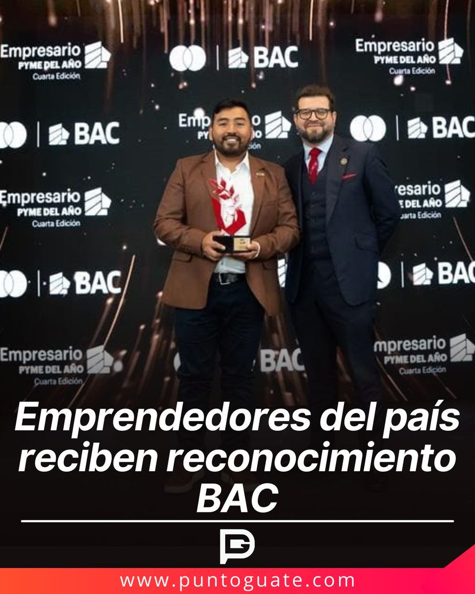 💫 Emprendedores de varias regiones fueron reconocidos por su innovación y aporte social en la cuarta edición del Galardón Empresario Pyme del Año.
🔗puntoguate.com/2026/02/bac-ce… 
.
#EmpresarioPymeDelAño
#PymesGT
#EmprendimientoGT
#InnovaciónEmpresarial
#Puntoguate