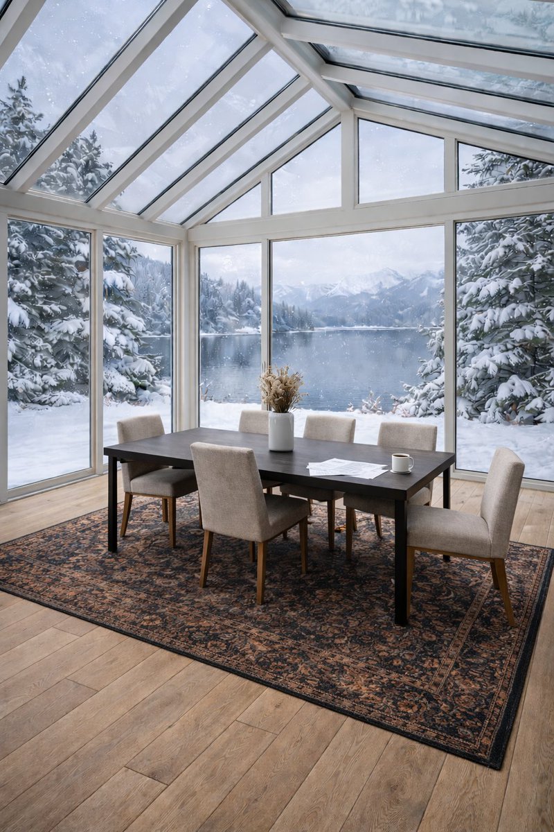 SunroomsWindows's tweet image. his stunning sunroom dining space lets you gather around the table while snow falls just beyond the glass.

Discover how to create your own year-round retreat:
🔗 fourseasonssunrooms.com

#FourSeasonsSunrooms #WinterDining #SunroomLiving #HomeDesign