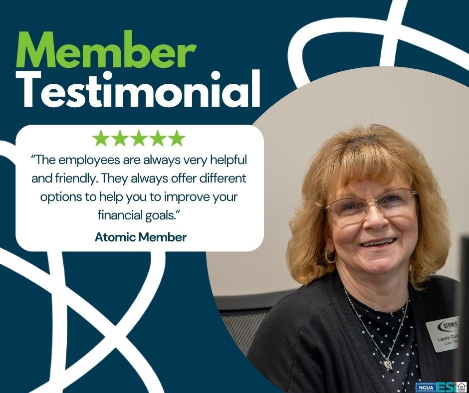 At Atomic Credit Union, it’s not just about transactions—it’s about taking the time to understand your goals and offering solutions that move you forward. Thank you for trusting us to be part of your financial journey!🤝💙 #ACU4U #MemberTestimonial