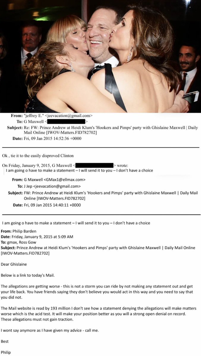 The Real Epstein Files: Convicted serial rapist Harvey Weinstein's main squeeze and biggest enabler Heidi Klum is presumably hoping she can get conjugal visits with her third favorite sexual predator ex-Prince Andrew now that he's been arrested. Heidi still fantasizes about all