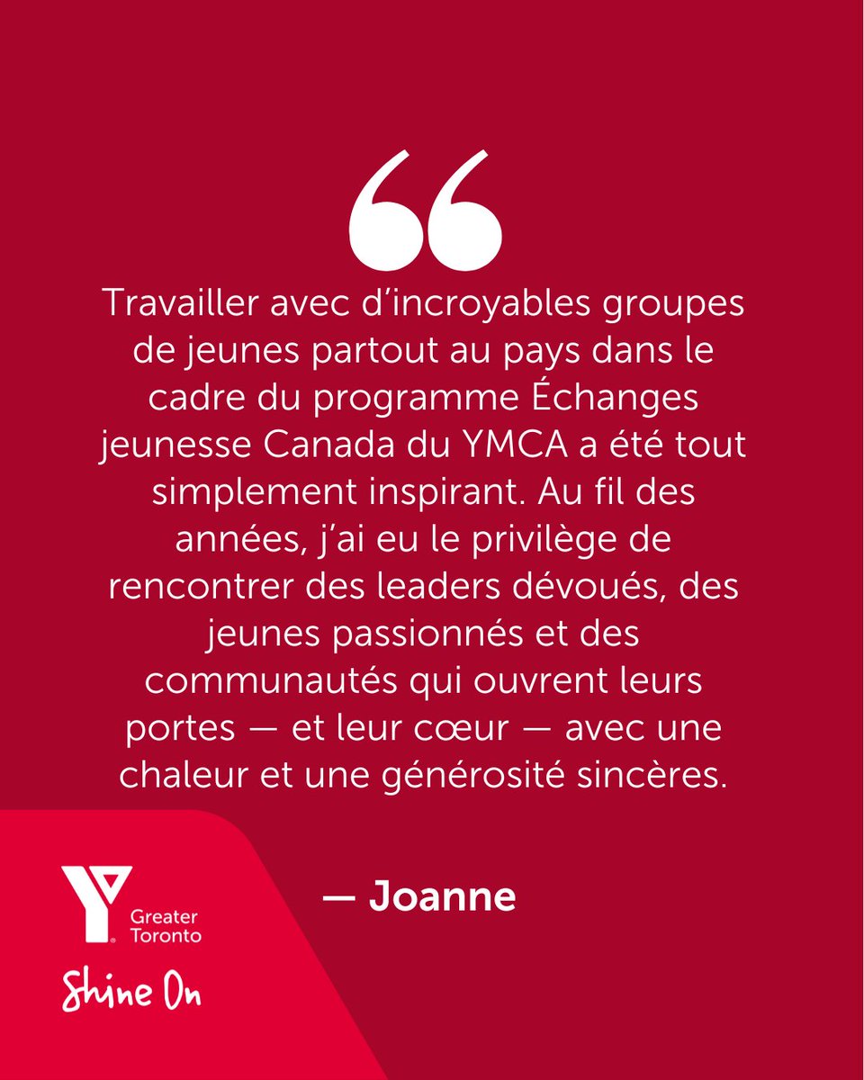 Who makes Youth Exchanges Canada (YEC) possible? Our #YECTeam plays a vital role in connecting youth from coast to coast. Here’s what regional coordinator Joanne has to say about her experience. Learn more at ymcagta.org/yec/en.