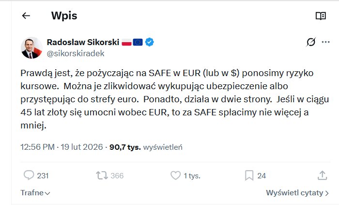 Nawet się nie kryją ‼️

Nie chodzi o żadne SAFE-SRAFE

tylko żeby nam wepchnąć EURO

Wszyscy WON!