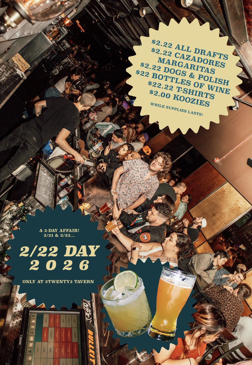 2twenty2_tavern's tweet image. Who’s ready to celebrate 2Twenty2 Day? Specials begin Saturday at 3:00pm and go thru Sunday! 

#ChicagoBars
#HappyHour
#LateNight
#2Twenty2
#2Twenty2Day
#2Twenty2Weekend