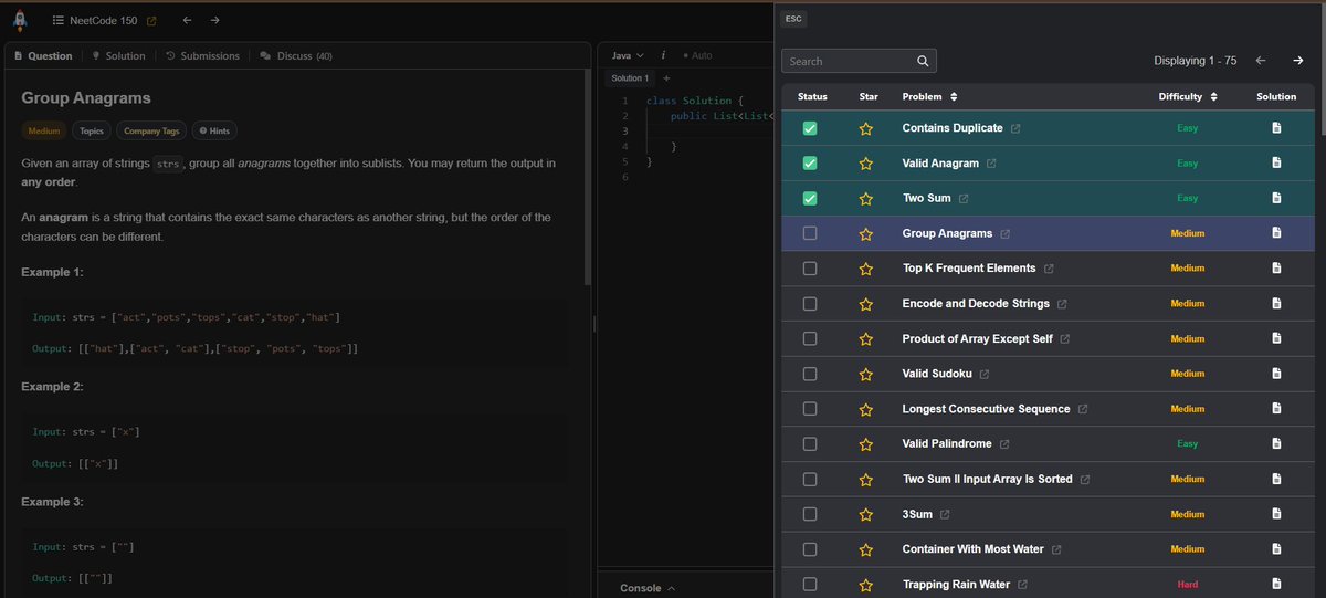 AnantTiwary11's tweet photo. Day 2 Update π
β Solved 1 problem from NeetCode 150
β Started building a project using Spring Boot
Balancing DSA + Backend development together.
Consistency mode ON.
#NeetCode150 #SpringBoot #Java #Backend #Placements https://t.co/tRfGDnNYWS