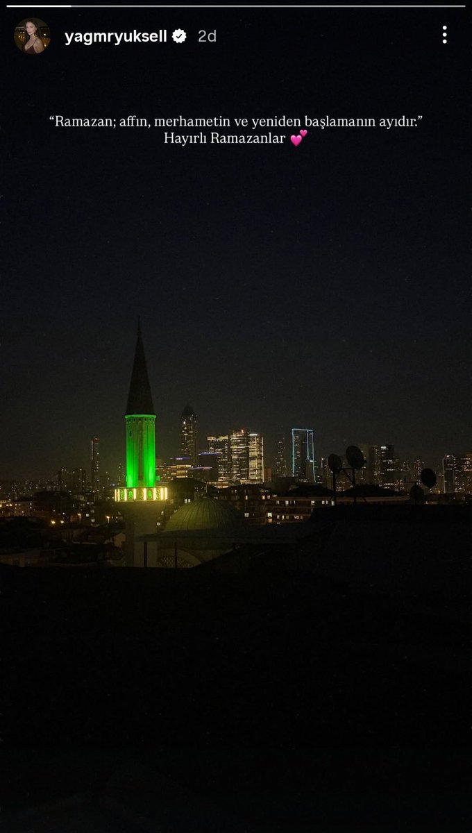 #YağmurYüksel Instagramda hikaye paylaştı. 

Hayırlı Ramazanlar 💕