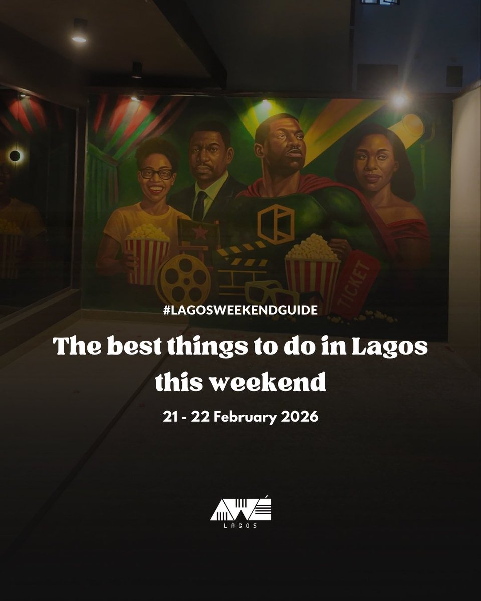 AweLagos's tweet photo. Looking for things to do in Lagos this weekend (Saturday 21 – Sunday 22 February 2026)?
From picnics and flower workshops to exhibitions, comedy, raves, film, trivia, and live music — Here’s your Lagos Weekend Guide ✨
Save this #LagosWeekendGuide 🤍
Send to your group chat. Pick your plan. Step out.