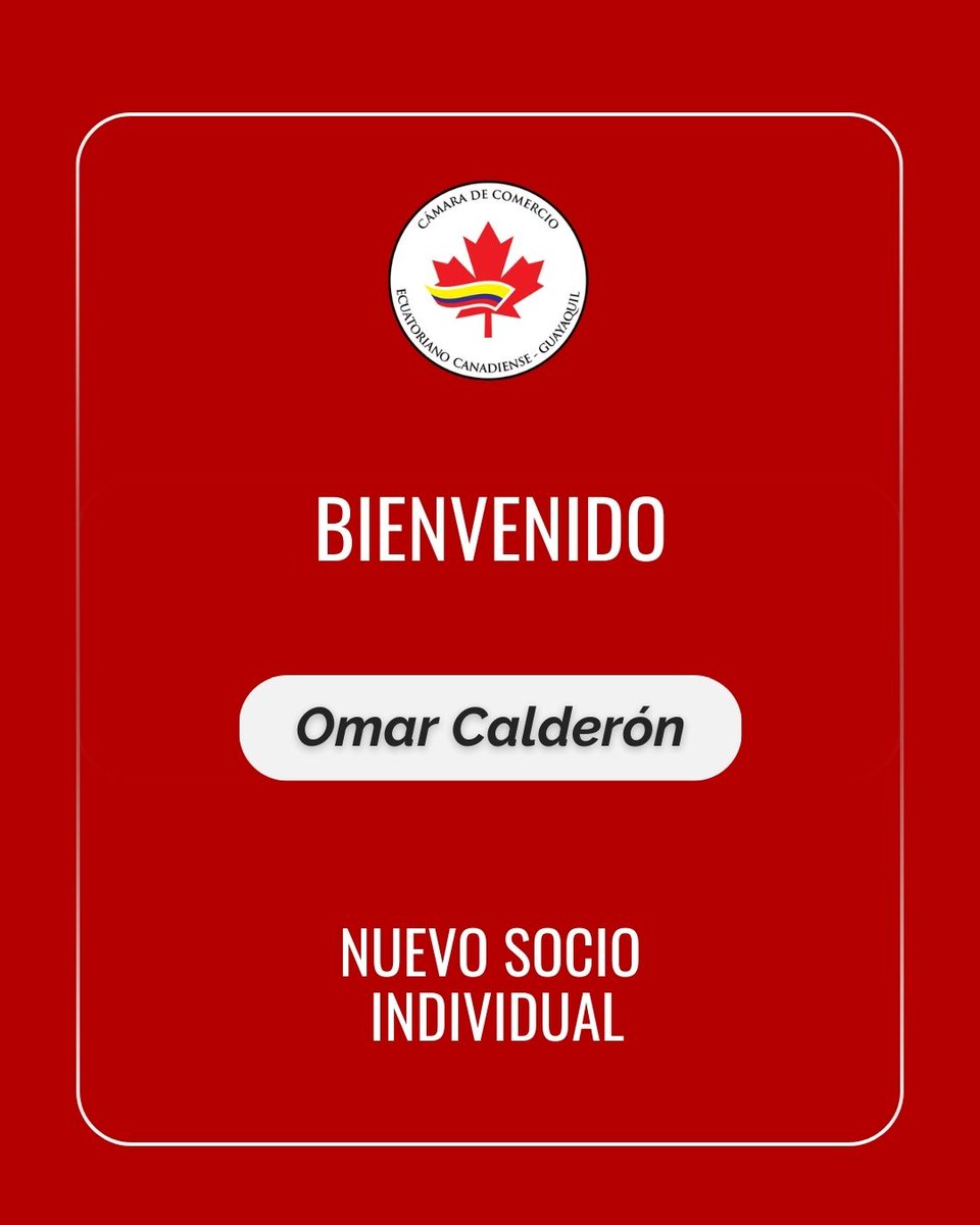 🍁Damos la bienvenida a Omar Calderón como nuevo socio de la Cámara.

📊 Especialista en asesoría financiera, contable y tributaria

<a href="/Gabriel_Rovayo/">Gabriel Rovayo, PhD</a>
