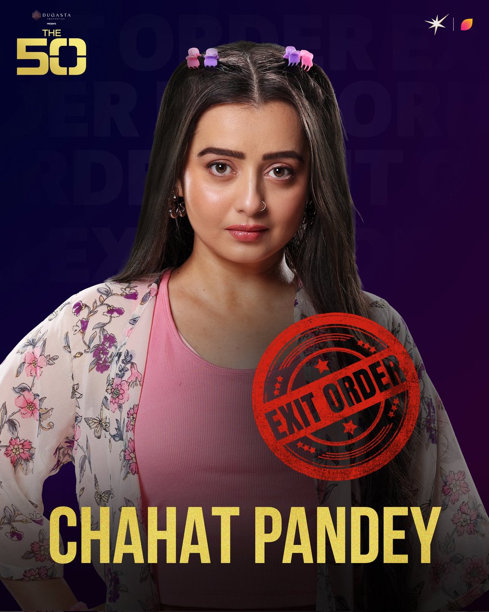 HotstarReality's tweet photo. Strategy ke chakkar mein, #Chahat ko mila ghar se exit order.

Dekhiye #The50 ka naya episode, har roz raat 9 baje @JioHotstar par aur 10:30 baje #ColorsTv par https://t.co/mpm8oMKCKB