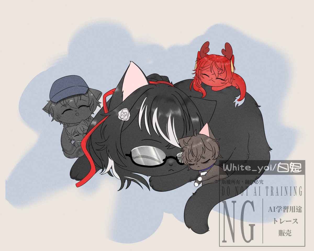 【貓貓系列】
這次是荼蘼全家(ゝ∀･)b
#荼蘼 #イラスト