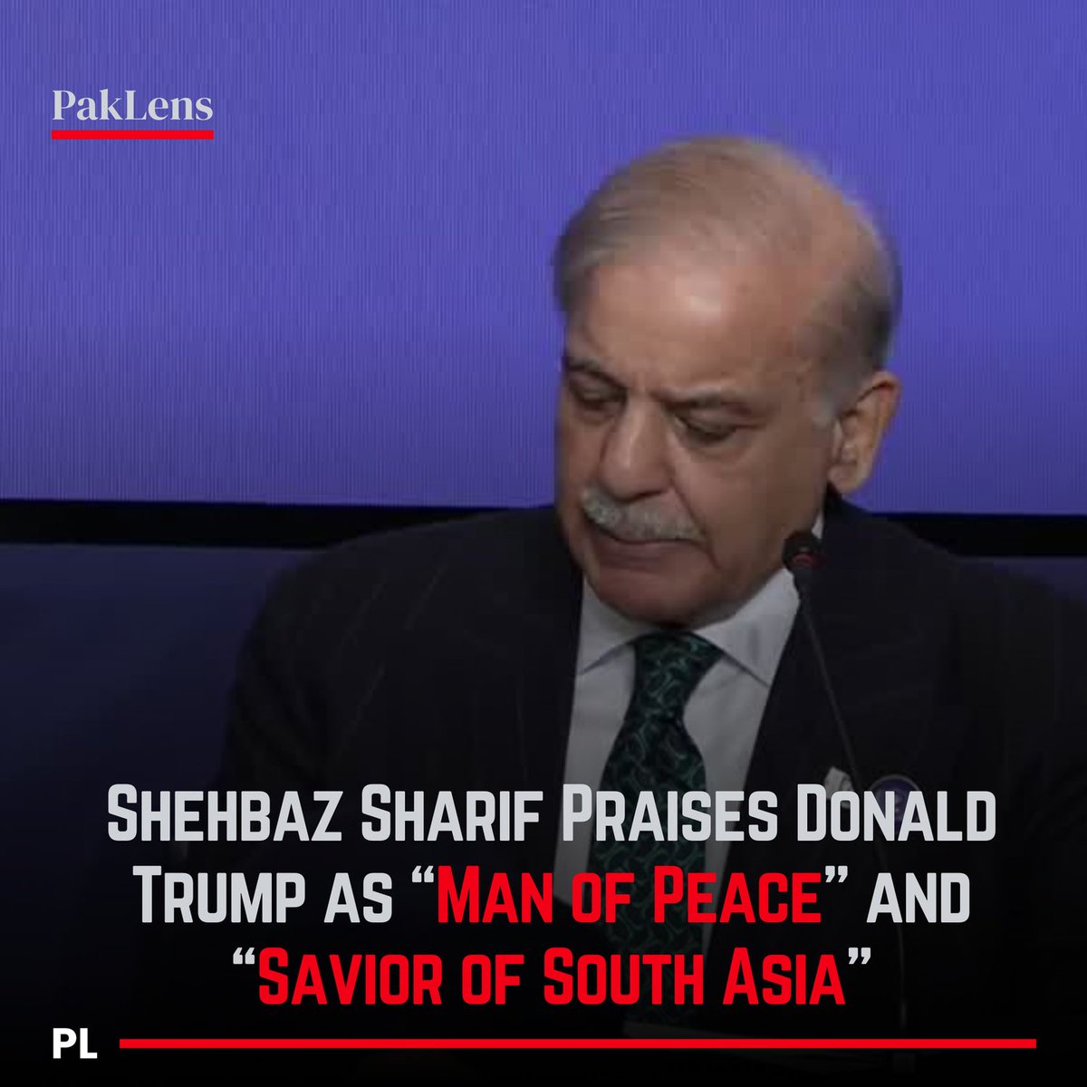 BREAKING: Shehbaz Sharif calls Donald Trump a “Man of Peace” &amp; “Savior of South Asia” at Board of Peace meeting.