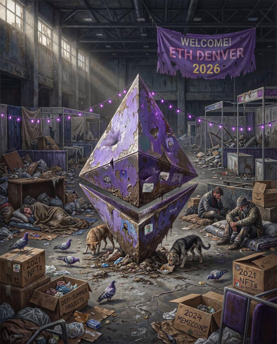 wake up, babe. a new Beeple critique of <a href="/EthereumDenver/">ETHDenver 🏔🦬🦄</a> just dropped.
