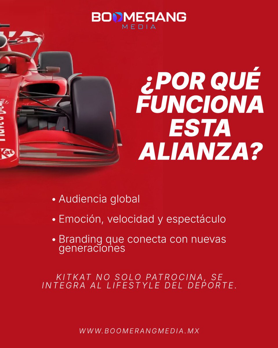 BoomerMx_'s tweet photo. KitKat x Fórmula 1 es un ejemplo de cómo el branding se adapta, evoluciona y conecta con audiencias globales. 🌍✨

No se trata solo de patrocinar, sino de integrar el ADN de marca en la experiencia 🏎️.

#Marketing #Branding #KitKat #Formula1 https://t.co/4onbKwuNBf