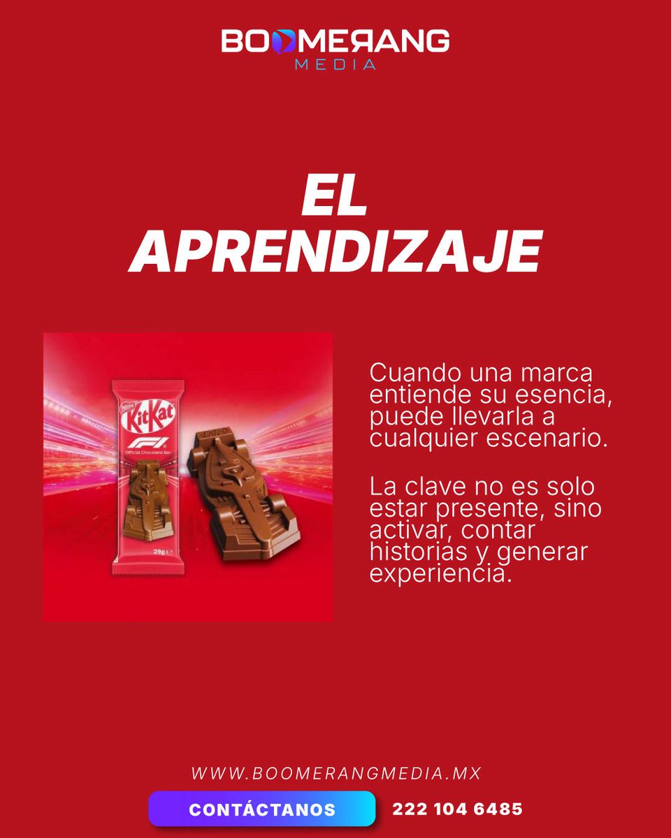 BoomerMx_'s tweet photo. KitKat x Fórmula 1 es un ejemplo de cómo el branding se adapta, evoluciona y conecta con audiencias globales. 🌍✨

No se trata solo de patrocinar, sino de integrar el ADN de marca en la experiencia 🏎️.

#Marketing #Branding #KitKat #Formula1 https://t.co/4onbKwuNBf