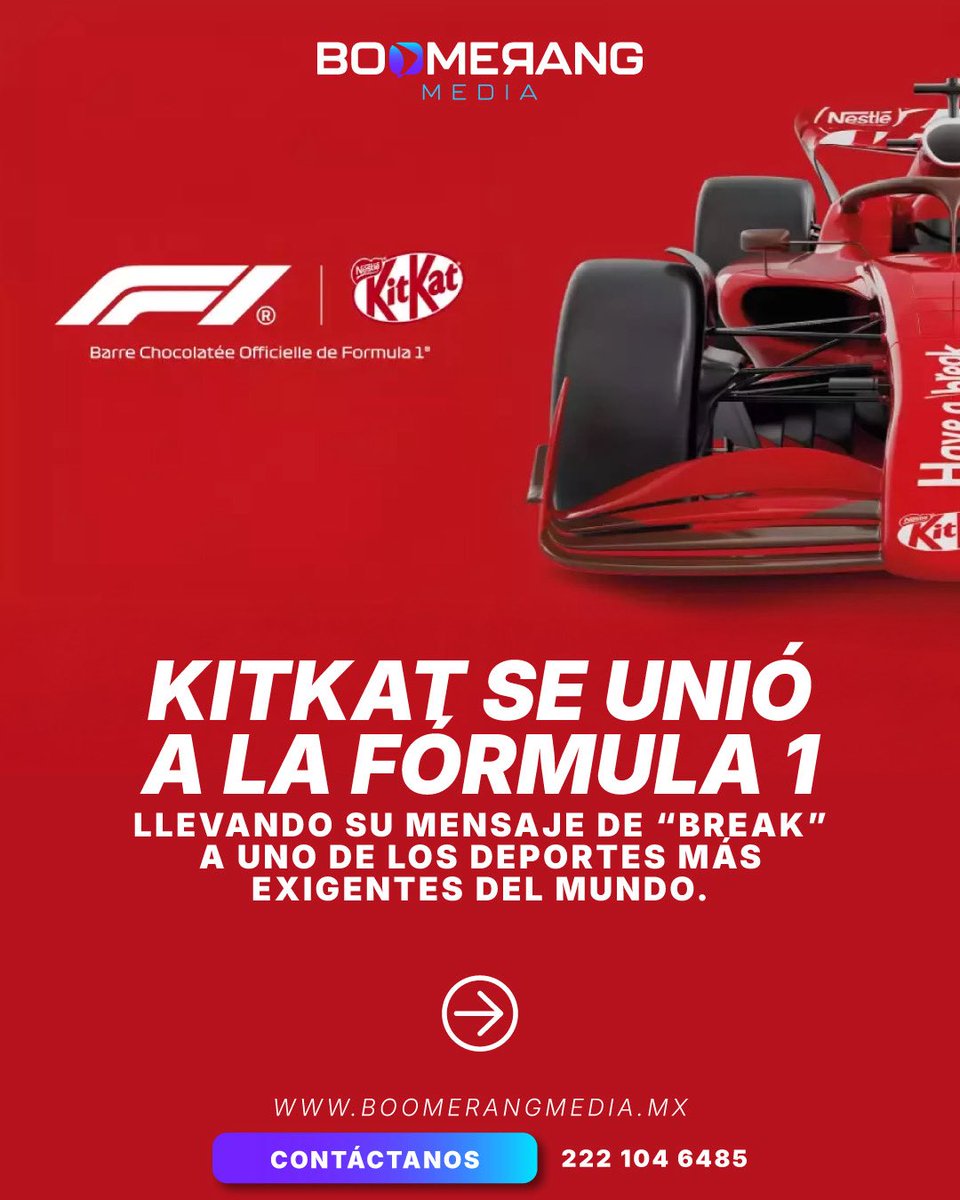 BoomerMx_'s tweet photo. KitKat x Fórmula 1 es un ejemplo de cómo el branding se adapta, evoluciona y conecta con audiencias globales. 🌍✨

No se trata solo de patrocinar, sino de integrar el ADN de marca en la experiencia 🏎️.

#Marketing #Branding #KitKat #Formula1 https://t.co/4onbKwuNBf