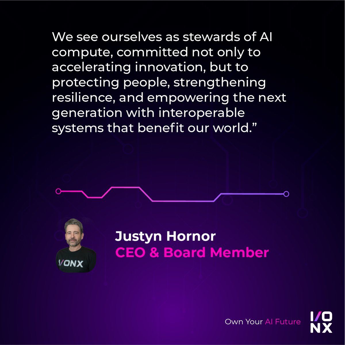 IONXHPC's tweet photo. Justyn Hornor, CEO of I/ONX, says it best: In a world where compute is power, I/ONX is shaping the future of AI infrastructure.

#AIInfrastructure #ComputePower #FutureOfAI #DataSovereignty #AIDevelopment #TechLeadership #EnterpriseAI #SecureCompute #AIWorkloads #InnovationInTech https://t.co/cdr78rzwEz