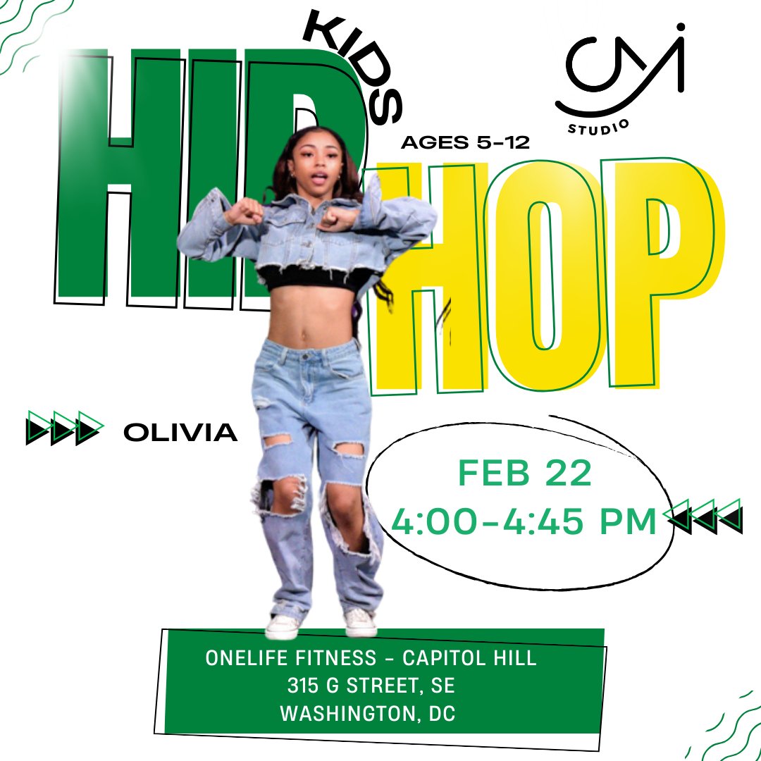 CapitolMovement's tweet image. This week at CM Studio! 💃
🗓️ Feb 22
🕚 11:30 AM: Int/Adv Jazz w/ Cierra
🕓 4:00 PM: Kidz Hip Hop w/ Olivia
📍 OneLife Fitness, DC

👉 capitolmovement.org/open-classes 
#Dance #Classes #WashingtonDC