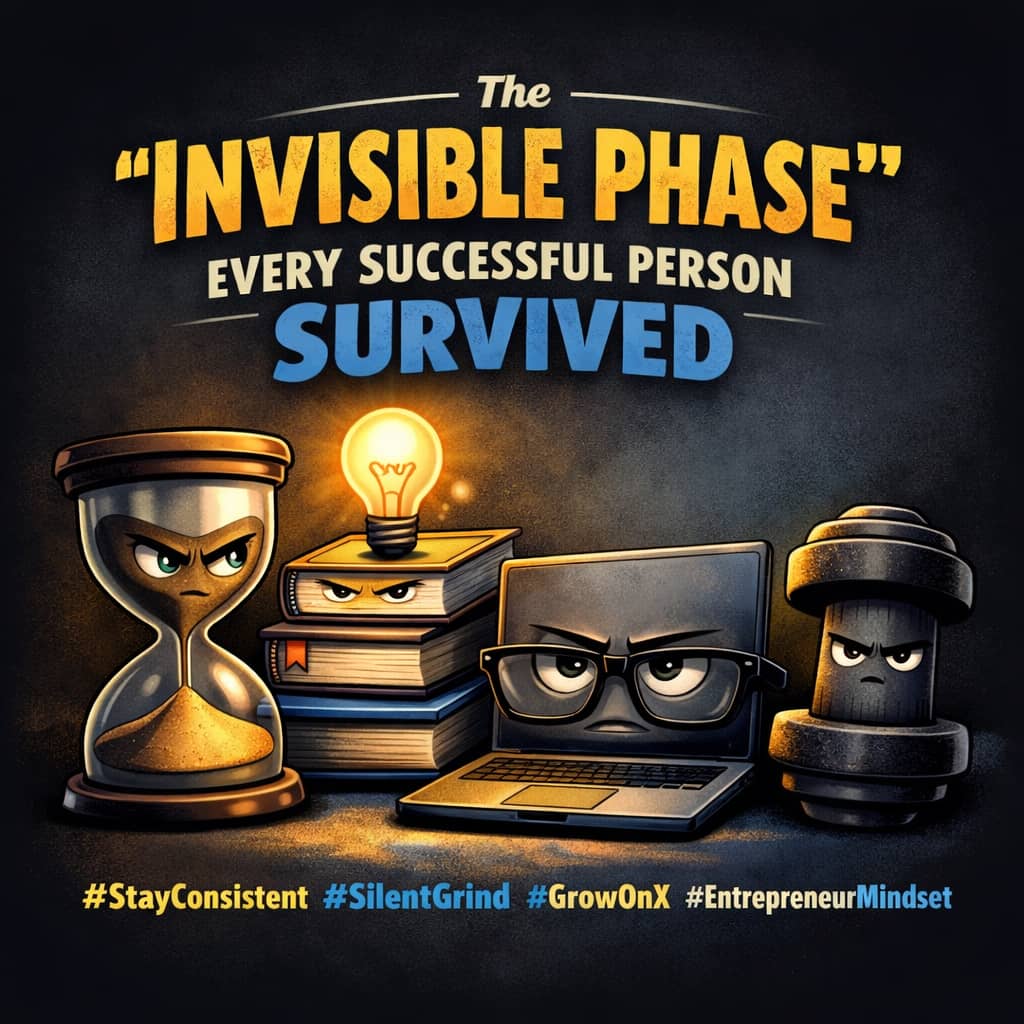 GrowthwithX's tweet image. The Invisible Phase Every Successful Person Survived

Growth &amp;amp; Success 

#SuccessMindset
#TrustTheProcess
#DelayedSuccess
#KeepGoing
#DisciplinePays
