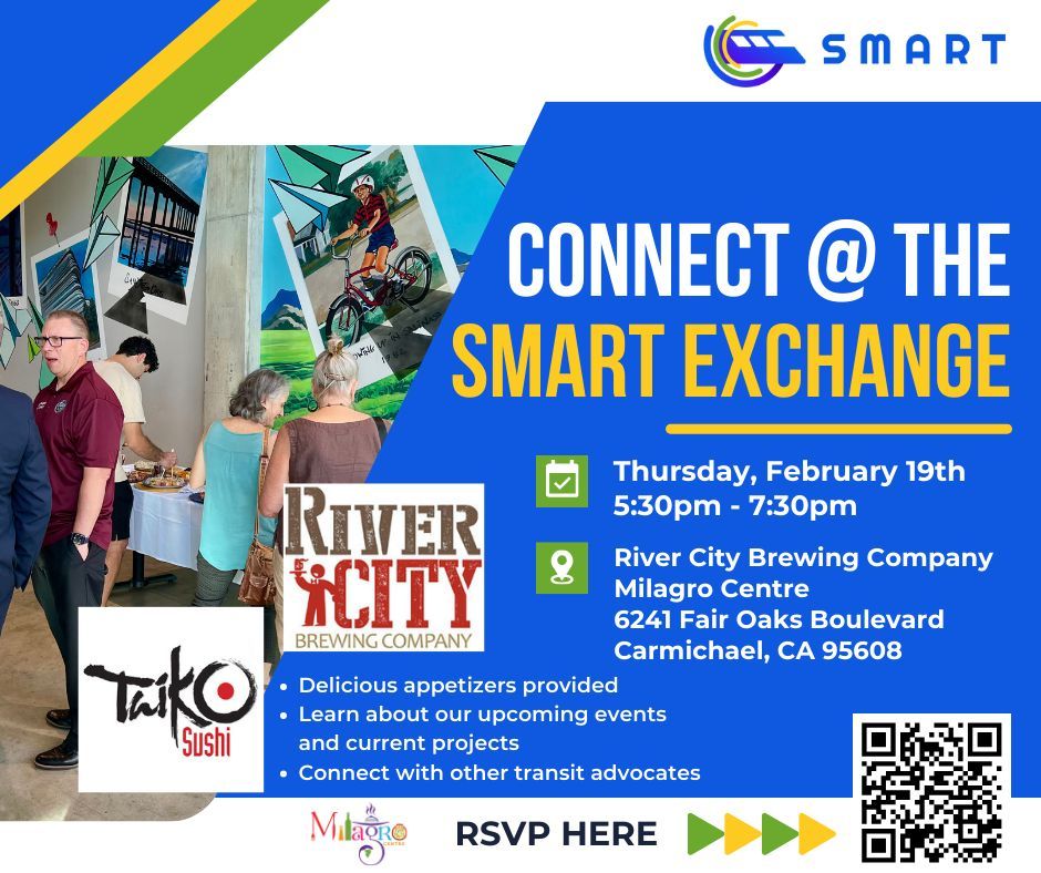 sactosmart's tweet photo. Join Us Today for the Next SMART Networking Event!

Thursday, February 19, 2026 5:30 PM – 7:30 PM

River City Brewing Company – Milagro Centre 6241 Fair Oaks Blvd, Carmichael, CA 95608

RSVP: https://t.co/e9TcUfEGNh  

We’re looking forward to seeing you there!

#SMART https://t.co/s3QkFZRtgj