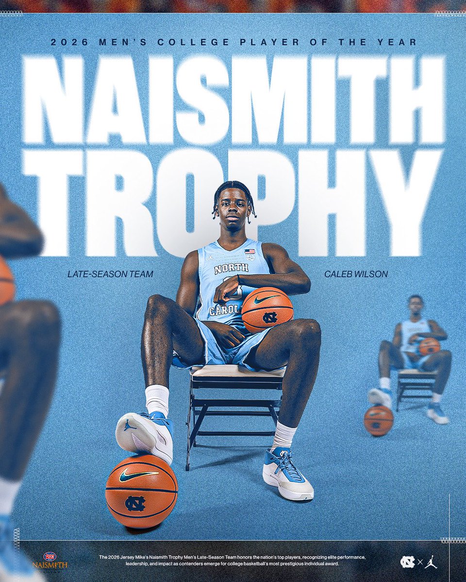 UNC_Basketball's tweet image. Wilson named to Naismith Trophy Player of the Year Late-Season Team 🙌

🔗 goheels.com/news/2026/2/19…