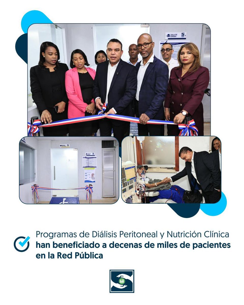 SNSRDO's tweet photo. ✅ El director SNS, @drjuliolandron, encabezó este jueves la entrega de la Unidad de Diálisis Peritoneal en el Hospital Dr. Salvador B. Gautier, destinada a fortalecer la atención y ampliar las opciones de tratamiento para pacientes con enfermedad renal avanzada. https://t.co/gsGVzICVSu