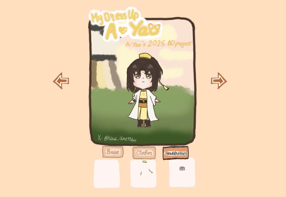 Hisui_UmeMdm's tweet photo. Happy birthday to A-Yao!!
This year i made a small dress-up game for him. It's a combination of my love for the character and my daily work, hope it'll bring a nice experience for you guys. #้ๅ
็ถ #jinguangyao #jgy #mdzs https://t.co/nZyNtNrTGQ https://t.co/c9ubaeUolb