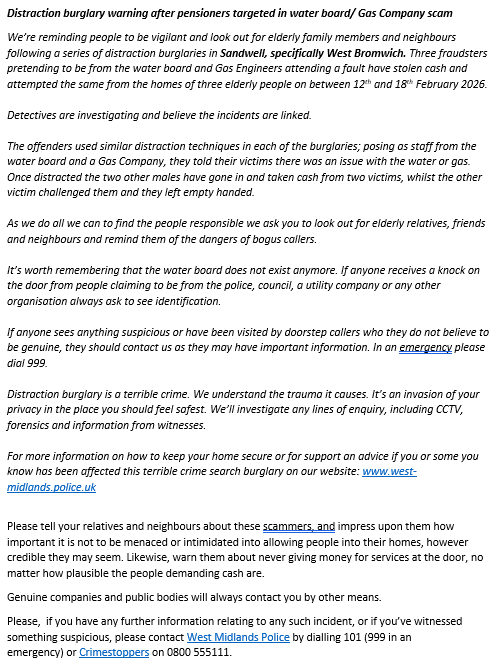 Rowley Police tweet media