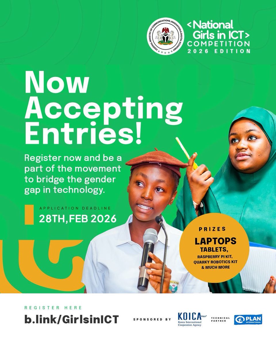 After our BIG WIN at the 2025 edition, Niger State is stepping back into the arena for the 2026 National Girls in ICT Competition, and this time, we’re coming stronger! 

Last year, our brilliant girls made us proud on the national stage. They showed Nigeria that Niger State is