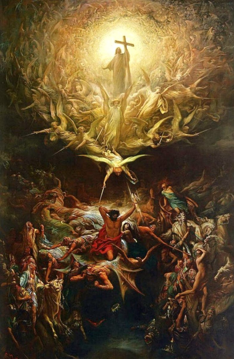 My favorite painting.
The Triumph of Christianity Over Paganism by Gustave Doré around 1868