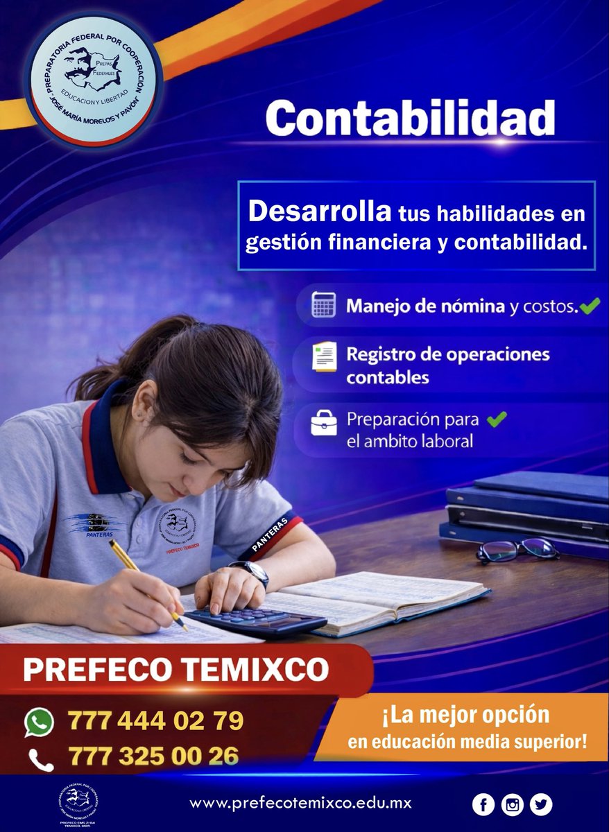 PrefecoTemixco's tweet photo. Contabilidad y Gestión Empresarial 📊💼
es una de las 5 capacitaciones para el trabajo que ofrece la
#PrefecoTemixco 🏫
En la actualidad, las empresas buscan profesionales con visión estratégica 👀 y habilidades analíticas 📈 para enfrentar desafíos complejos. https://t.co/B2x2p3ECcE