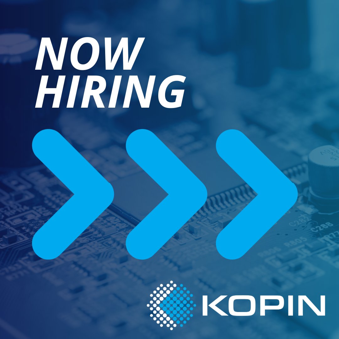 kopin's tweet image. Build what’s next at Kopin. 

We’re hiring a Senior Systems Engineer for microdisplay-based near-eye systems. 

Apply here 👇

shorturl.at/BziIF

#KopinCareers #AugmentedReality #ArtificialIntelligence