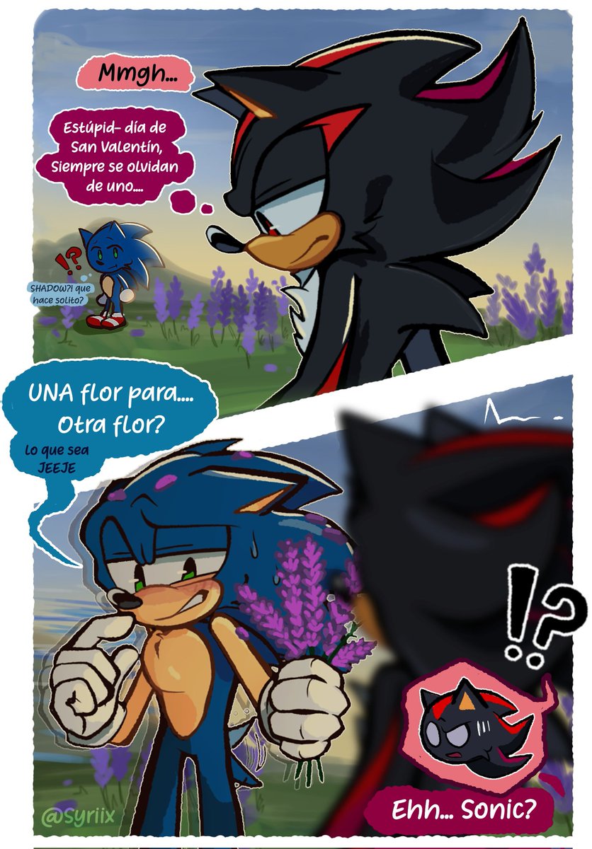 Syriix_sonex's tweet photo. 👊💌Te Retrasaste Sonic 💔... Mal Mal 
#Shadonic #Sonadow #sonic #Shadow #minicomic https://t.co/x02YlvyOCn