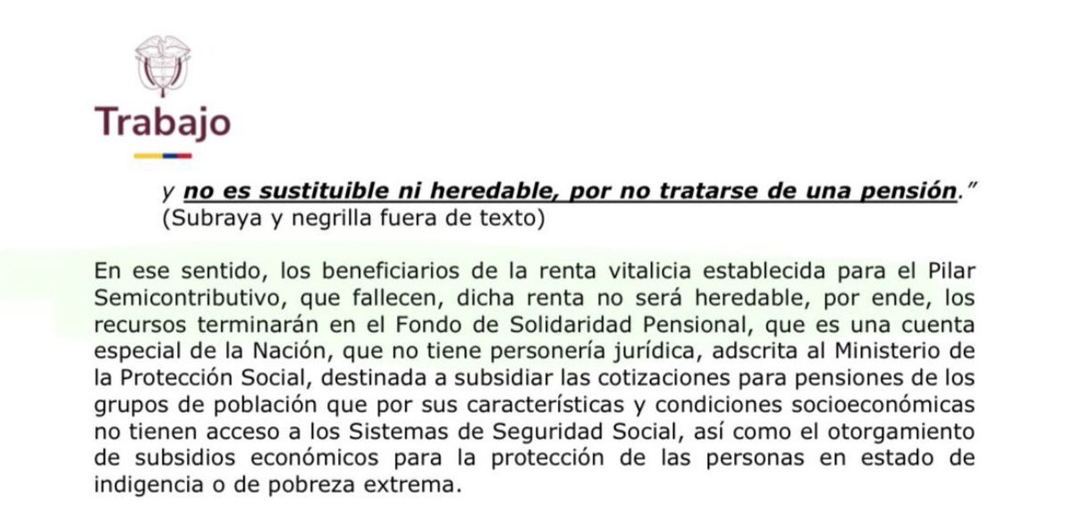 Aquí clarito donde el Ministerio del Trabajo nos confirma que cuando el afiliado que está recibiendo la chichigua vitalicia fallece, todo el excedente de su ahorro SE LO QUEDA EL ESTADO.

Si eso no es expropiación, ¿entonces qué es?