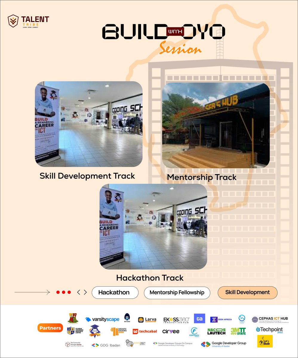 Oyotalenttribe's tweet photo. After days of intensive learning, it’s finally time to turn that knowledge into real demos and networking. Here is where you need to be tomorrow:

Prepare well and head to your designated track. We can't wait to see your plans come to life!

#Buildwithoyo https://t.co/Bx2m9au5cZ