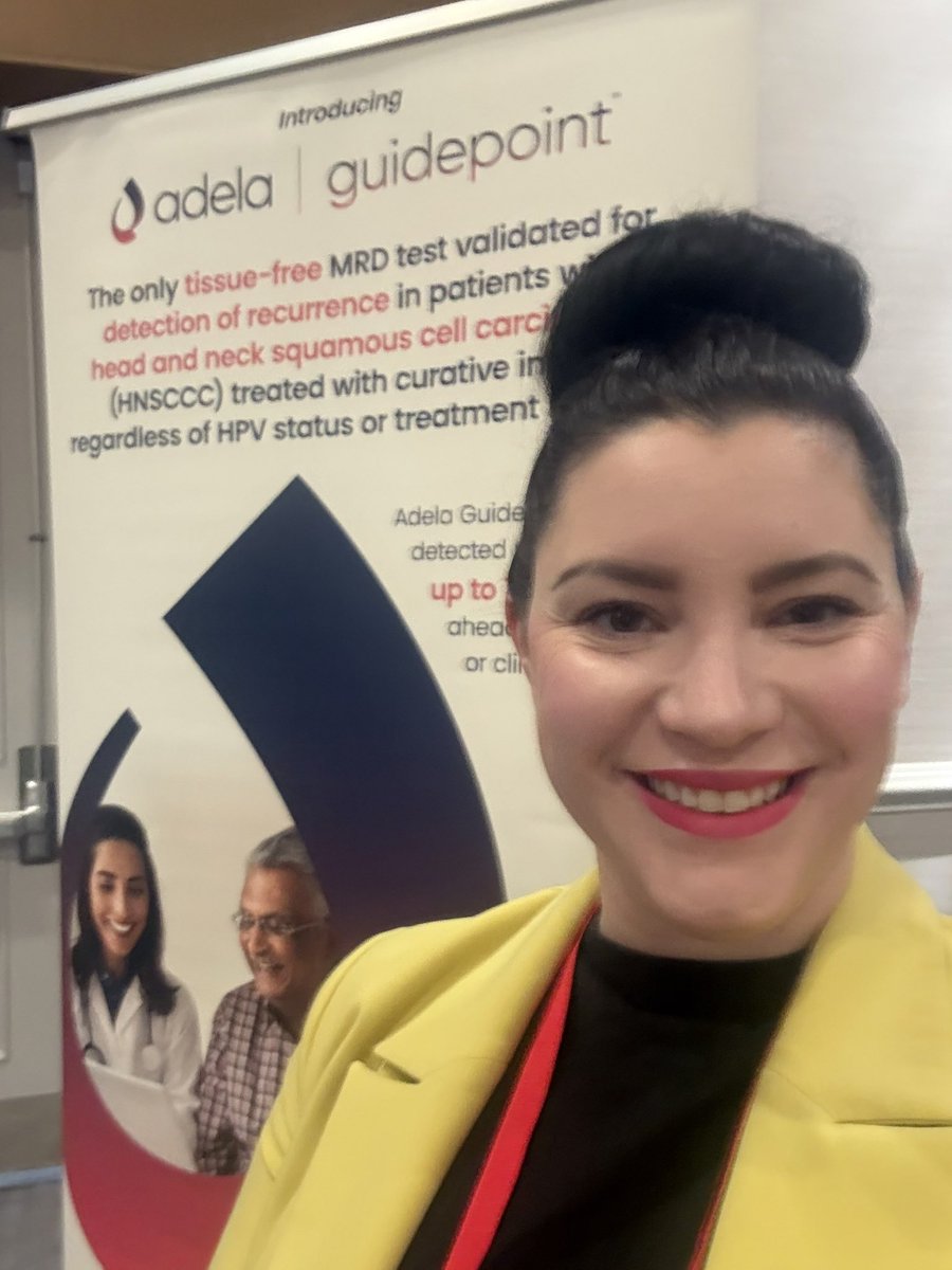 LGtheCGC's tweet photo. I’m back!!!! First conference post-baby with my new company #adela come visit me at the booth to hear about tissue-free ctDNA MRD testing for HNSCC HPV+\- cancer #mhncs26 #hnscc #astro #oncology #mrd https://t.co/mRaMrTEcew