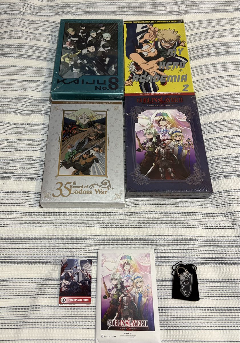 pepotaku18's tweet photo. Hace un mes he comprado 4 ediciones A4 
La T1 de Kaiju N8, La T2 de My Hero 
Academia y Goblin Slayer 
y la de Record Of Lodoss War
y por fin las he recibido

Muchas gracias @SelectaVision 
😊😊😊 https://t.co/NtCcDQQ3aF
