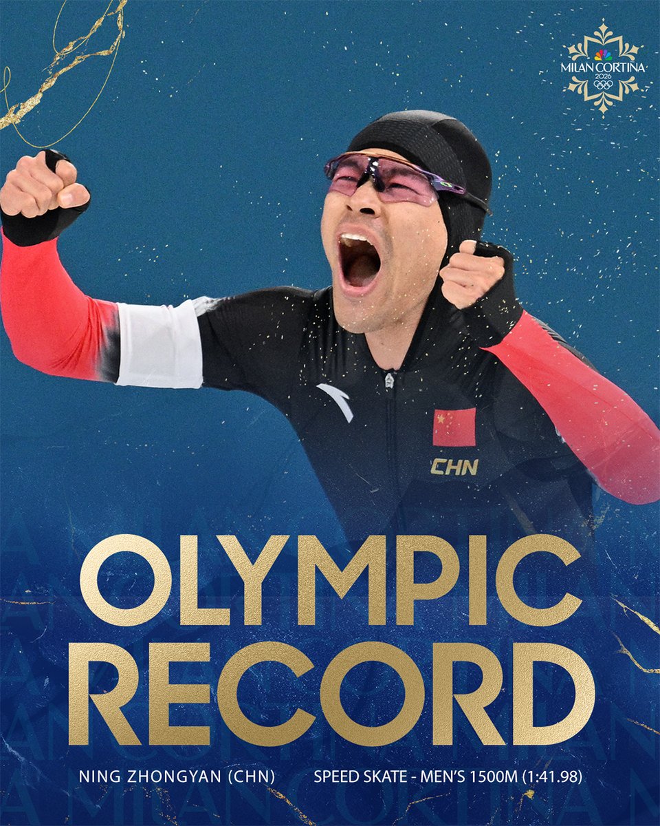 NBCOlympics's tweet photo. An OLYMPIC RECORD for the GOLD for Ning Zhongyan! 💪🇨🇳 https://t.co/c3ZvVaUQu1