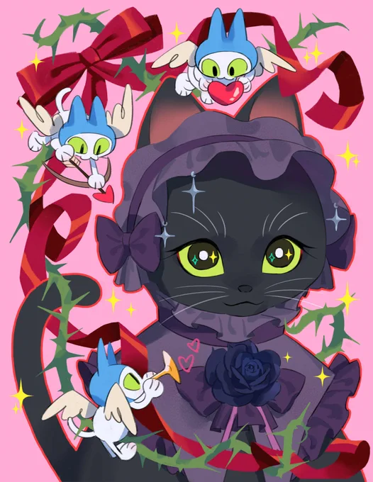 wanted to post on Valentine's day but the drawing was lost and I also got really busy with other stuff