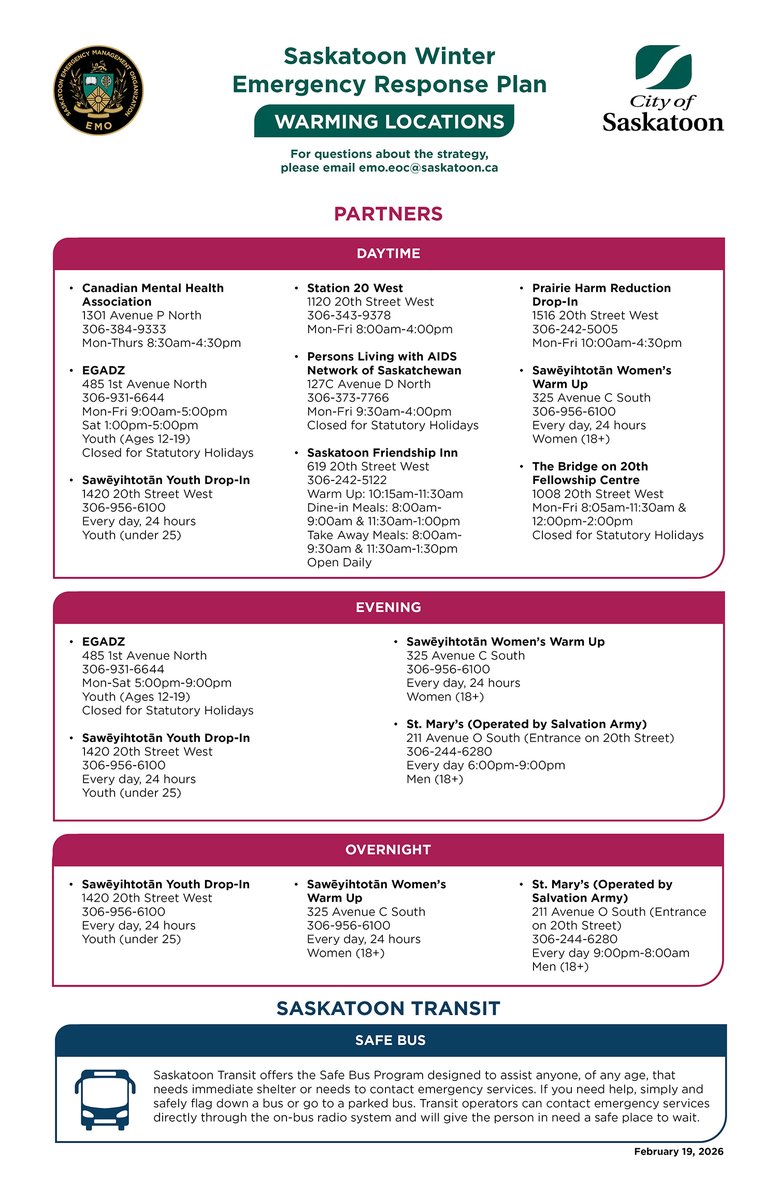 Saskatoon Emergency Management Organization (EMO) tweet media